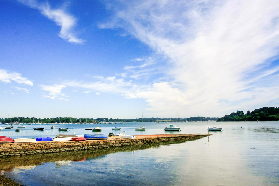 Boat harbour to go to the islands, Ile aux Moines and Belle-île