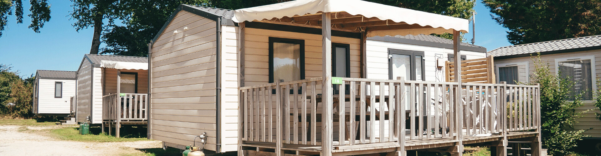 Un mobil-home du camping du Moulin de Cantizac
